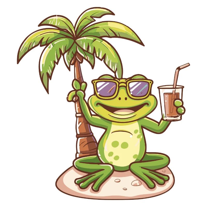 Frog Summer Beach Comic