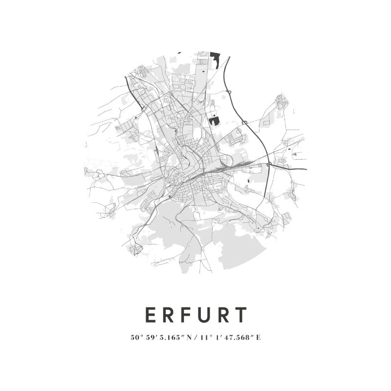Erfurt Thuringia map city map city map map