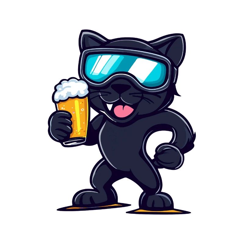 Panther Apres Ski Bier Comic