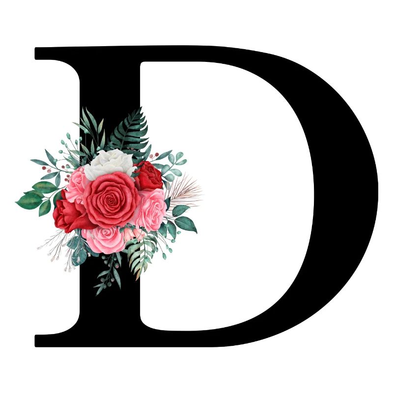 Roter Blumenbuchstabe D