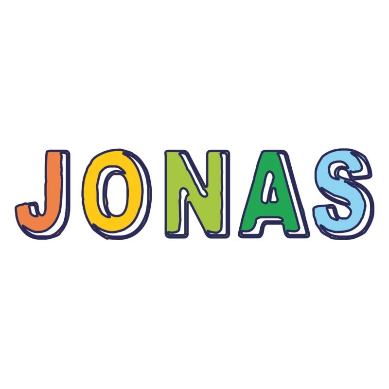 Jonas name first name multicolored design
