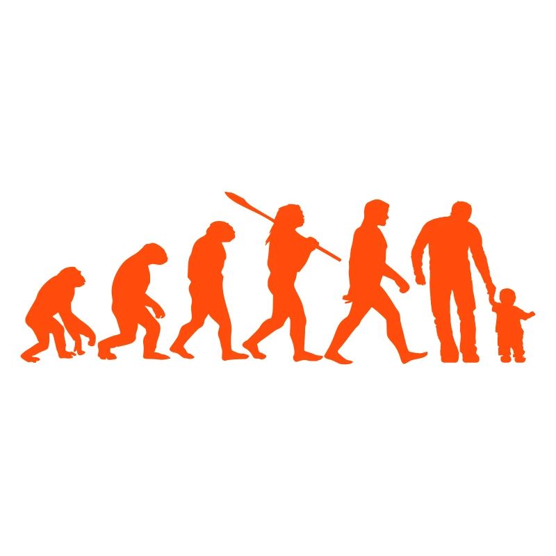 Father evolution son daughter child | gift idea