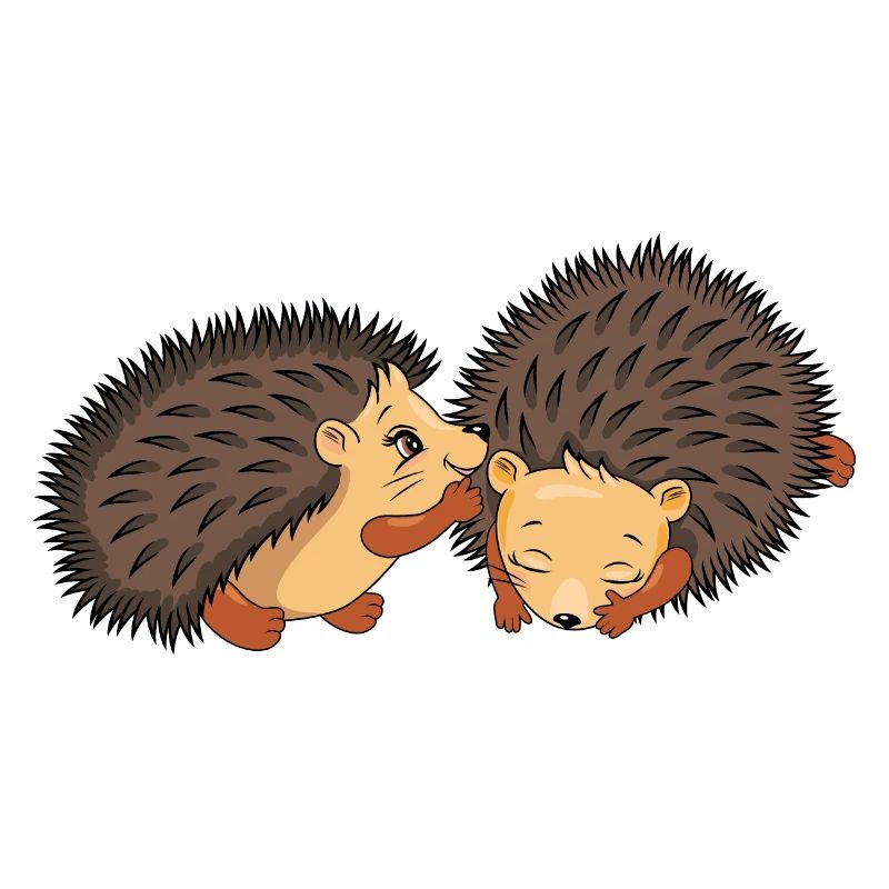 Two cute hedgehogs