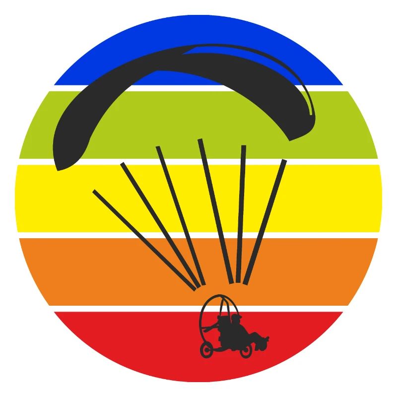Paramotor Paramotor Trike Colorful Retro Circle