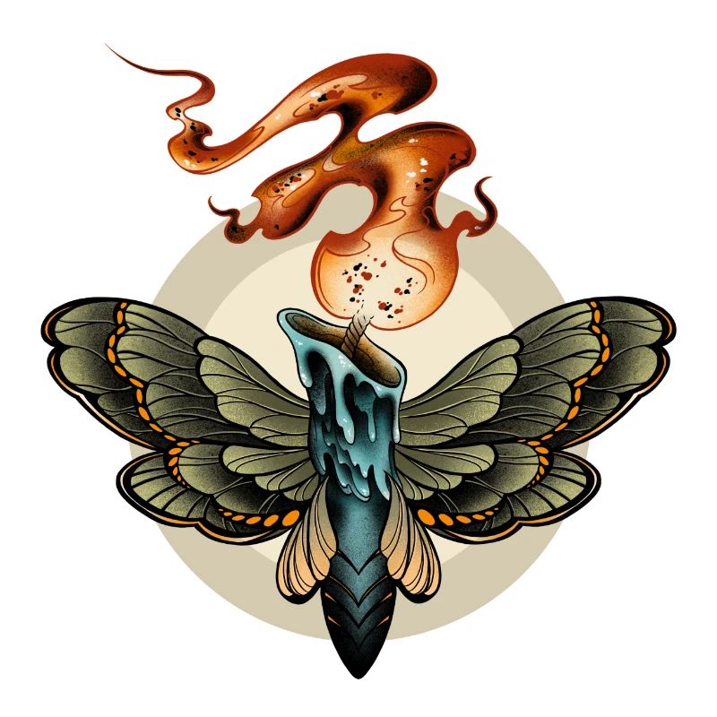 Candlemoth candle moth - candle moth flame fire