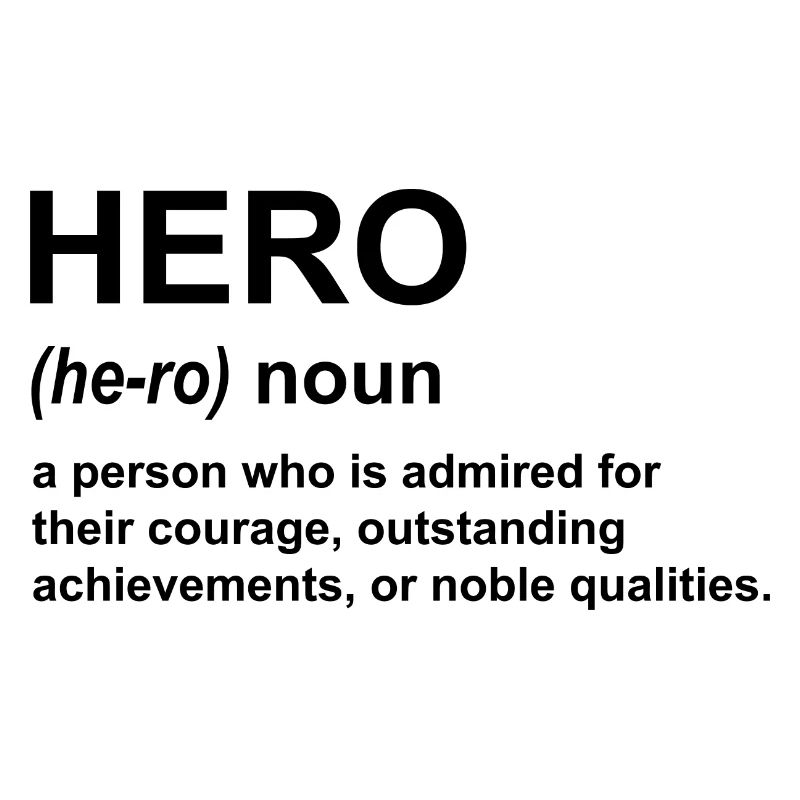Hero Definition Schwarzer Text.