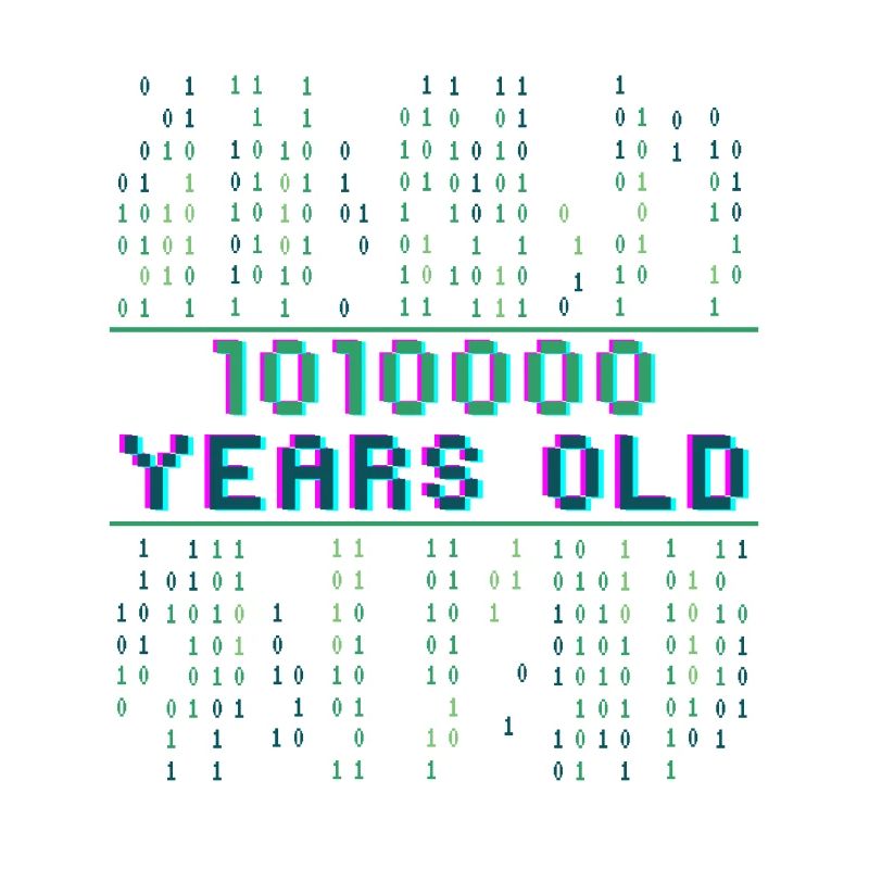 80. Geburtstag 80 Jahre alt Binärcode Informatik