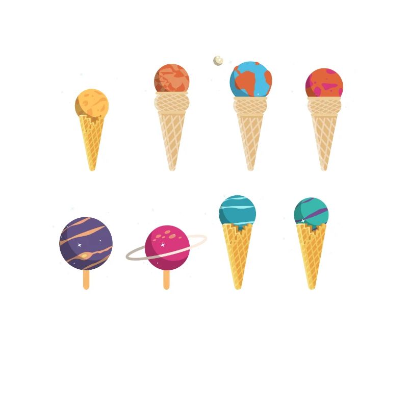 Sonnensystem-Eiscreme