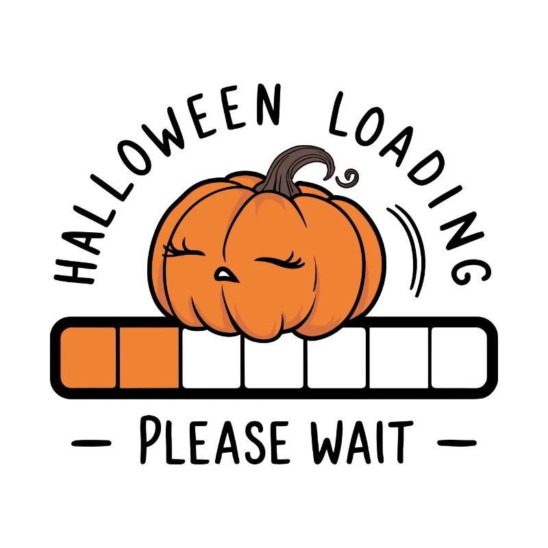 Pumpkin Saying Halloween Loading Please Wait