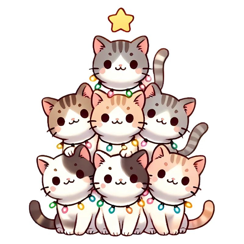 Weihnachtskratzbaum mit Lichtern