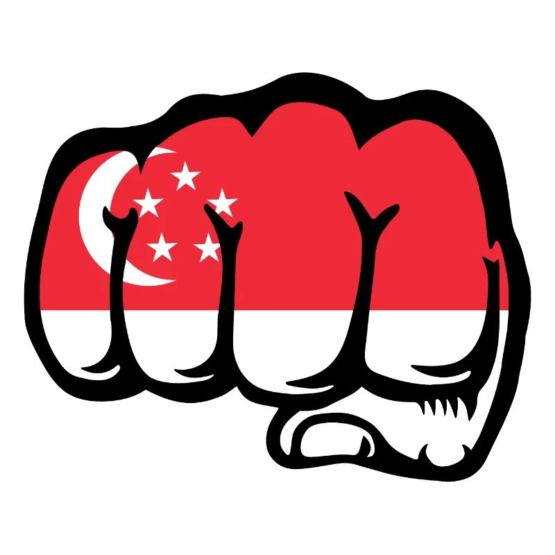 Drapeau de Singapour Poing
