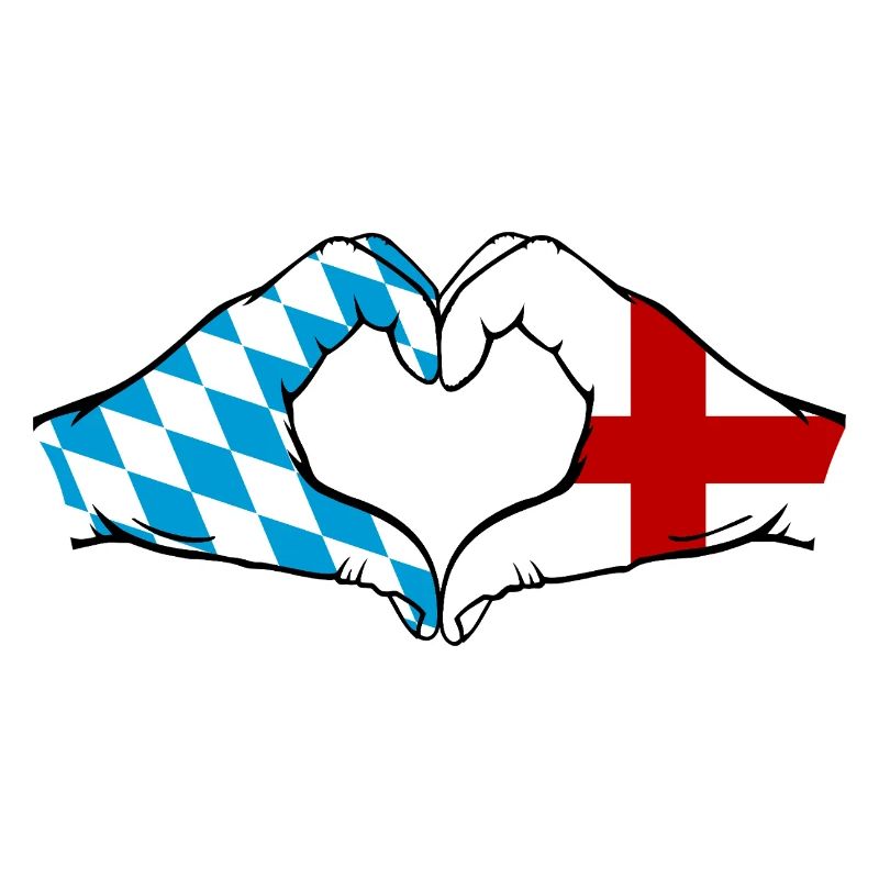 Bavière, Angleterre, Drapeau, Forme de coeur