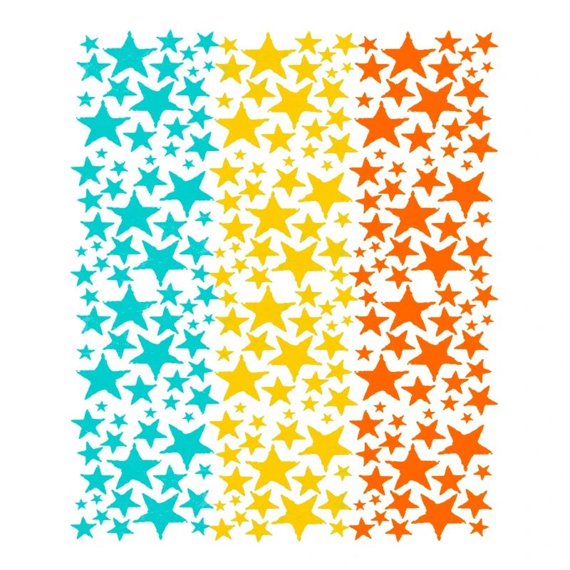 Glowing Rainbow Stars Pattern