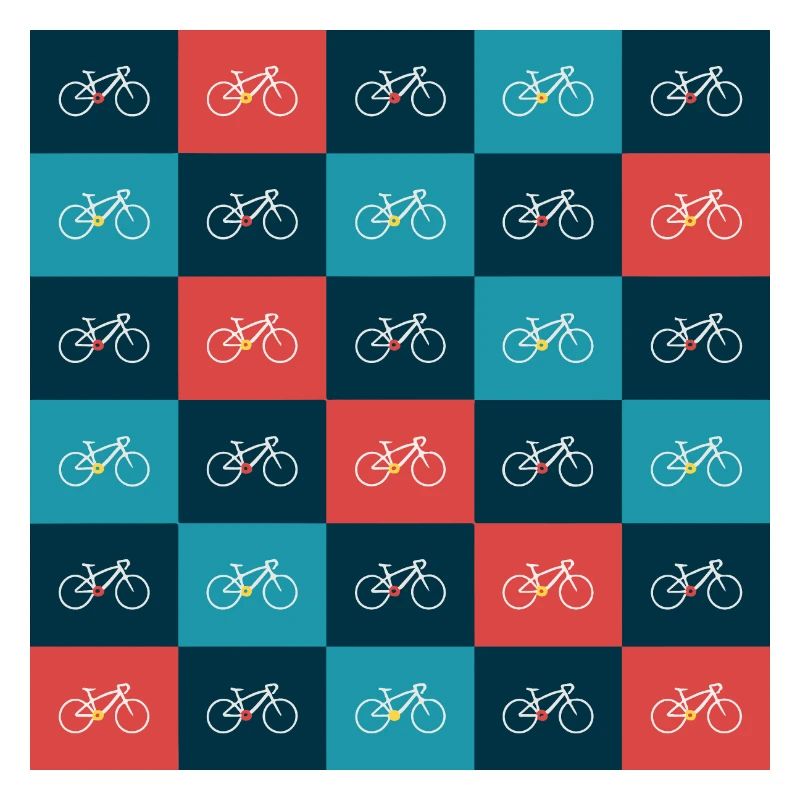 Vibrant Bicycle Pattern Artwork