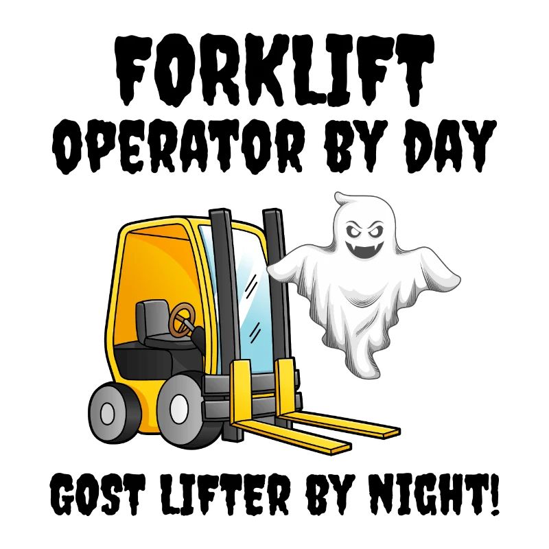 Halloween Ghost Forklift Operator Équipement lourd
