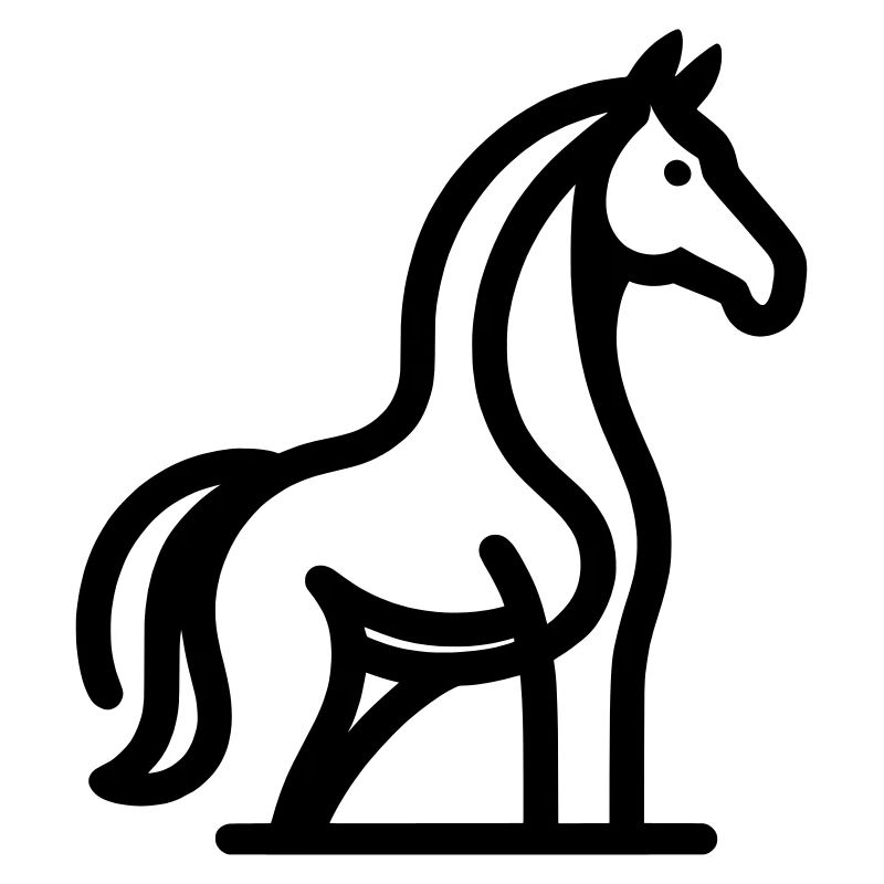 Minimalistisches Pferde Line Art Design schwarz
