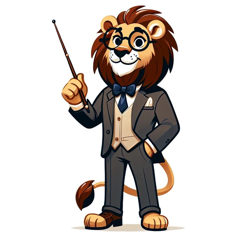 Professeur de lion mignon