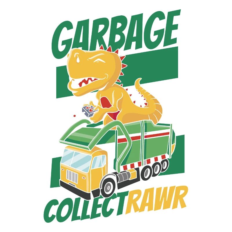 Dinosaur Construction Worker Dump Truck Driver