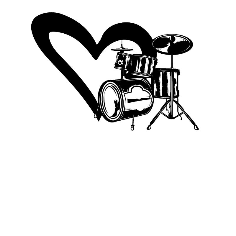 Heart Drum Set Drumming Instrument Drummer Drum Pl