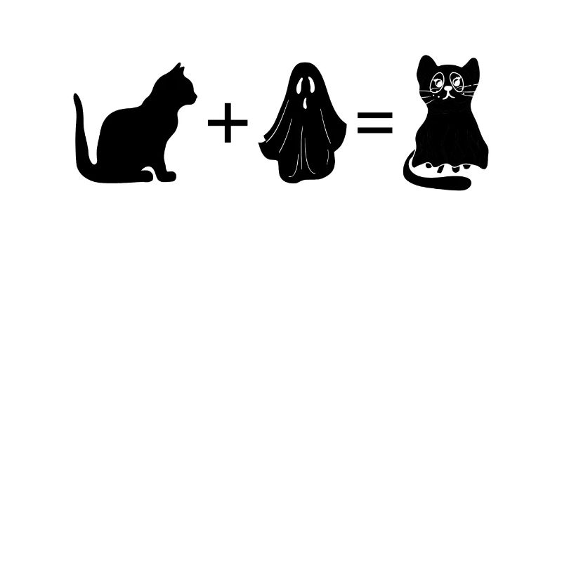Funny Halloween Cat + Ghost = Cat Ghost