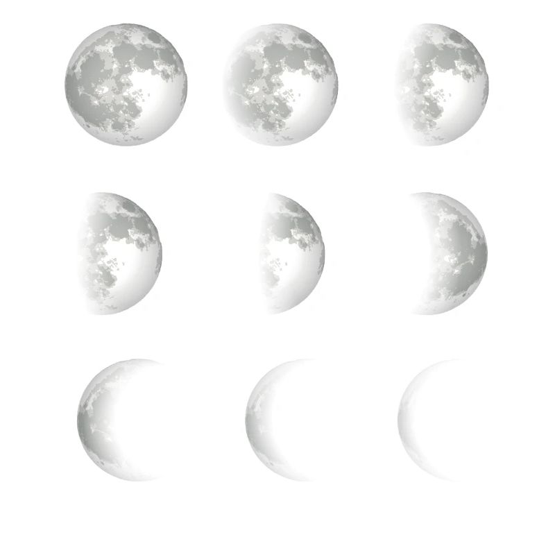 Moon phases space