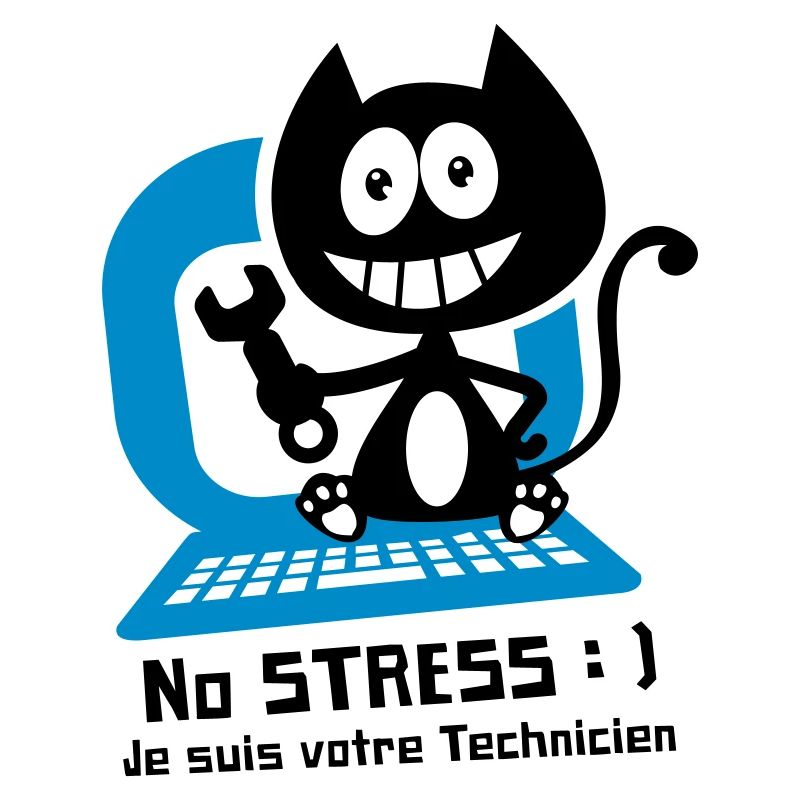 Chat technicien informatique, humour de chat !