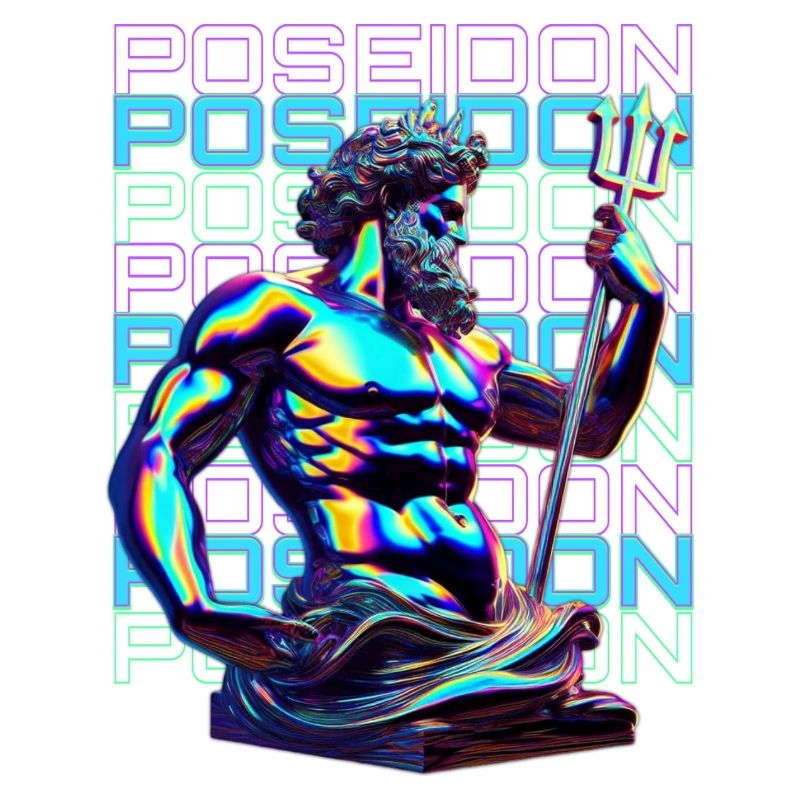 Neon Poseidon Trident