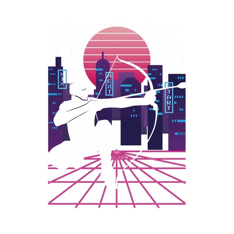 Vaporwave Synthwave Skyline Arrowtag