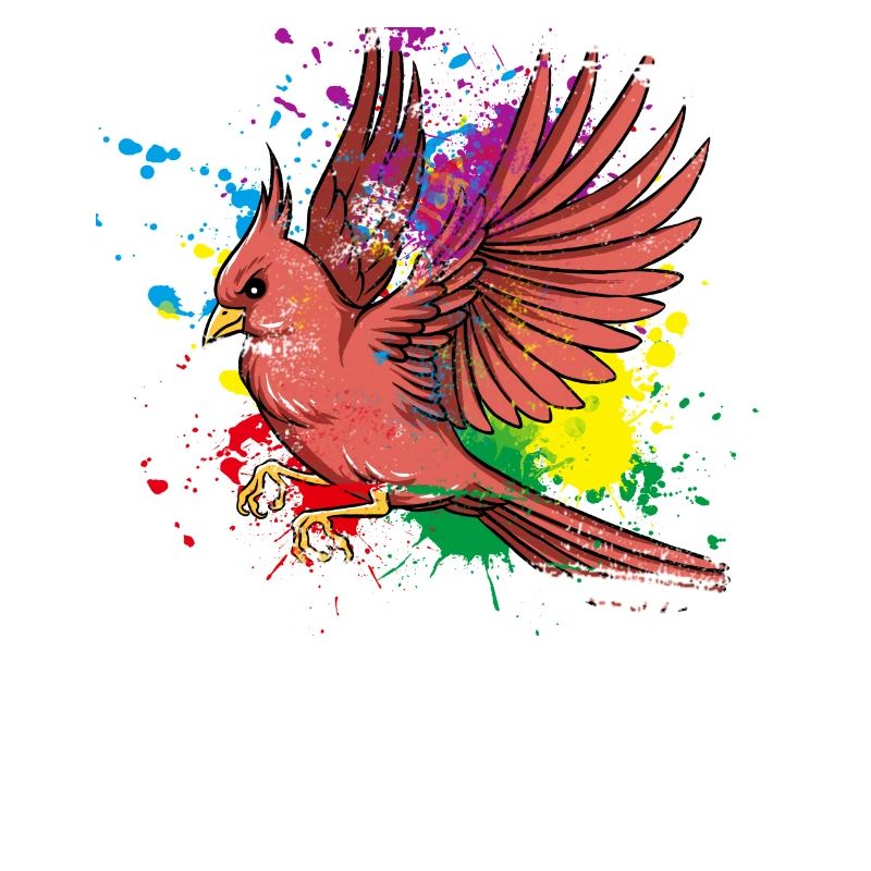Fying Splash Bird Northern Cardinal