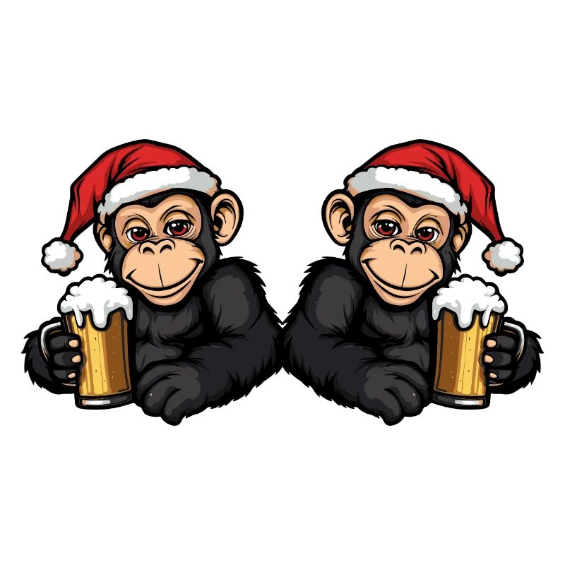 Équipe de la bière de Noël Monkey