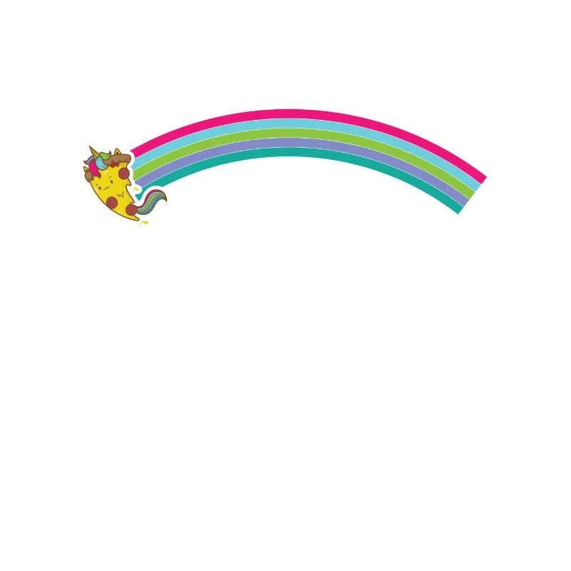 Pizza Einhorn mit Regenbogen