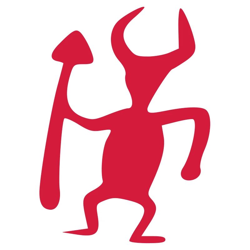 petroglyph spear warrior vector