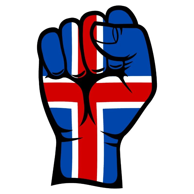 Drapeau de l’Islande Symbole de la main du poing