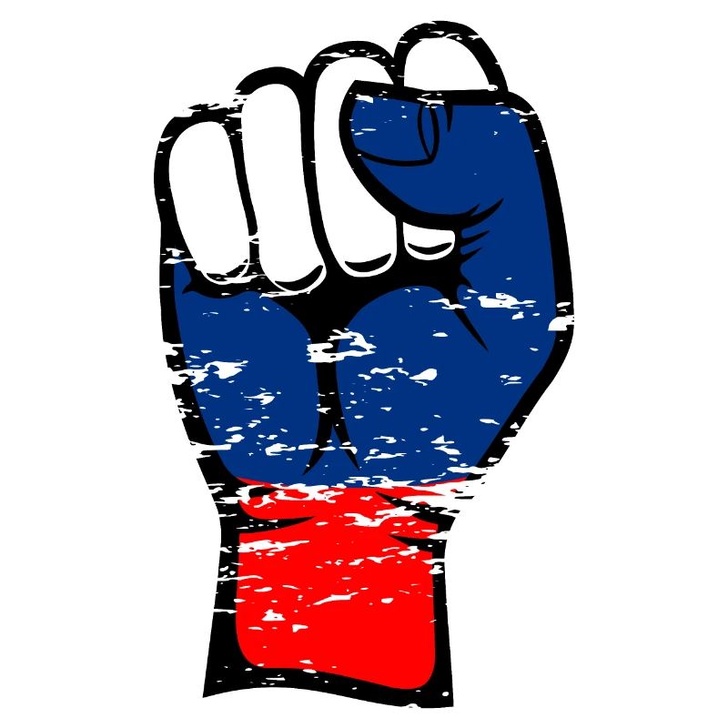 Poing de drapeau de la Russie utilisé