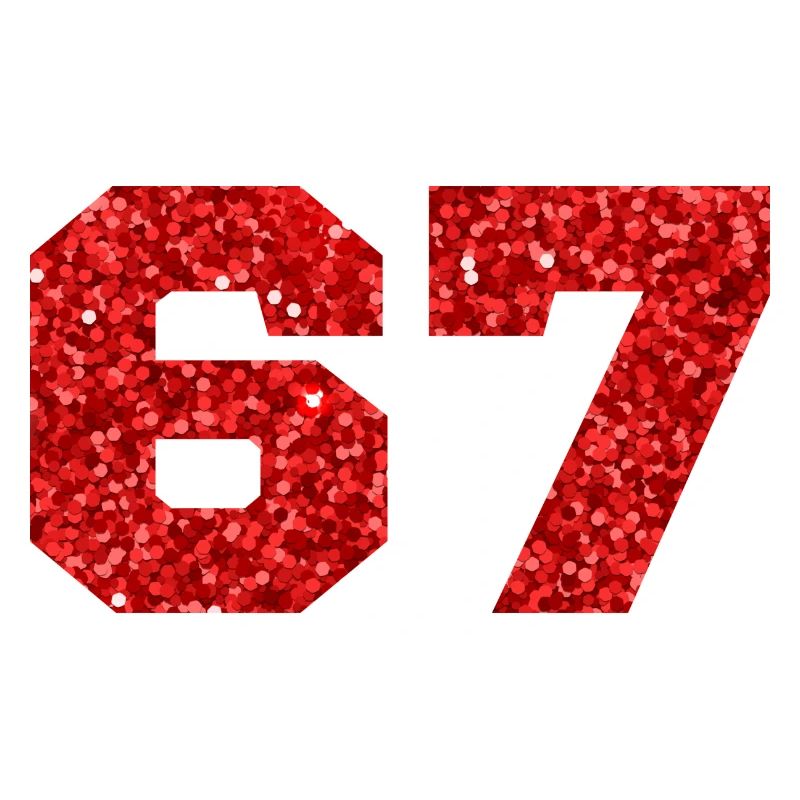 Numéro 67 paillettes rouge - 67e anniversaire