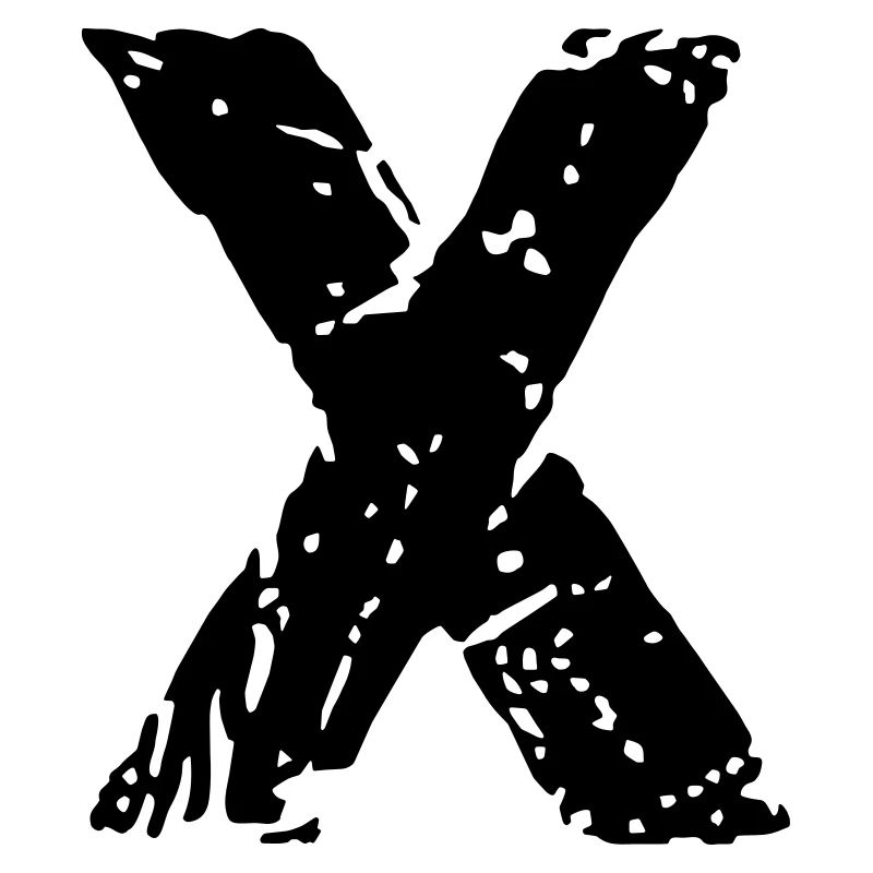 Buchstabe X X Stencil - Farbwechsel