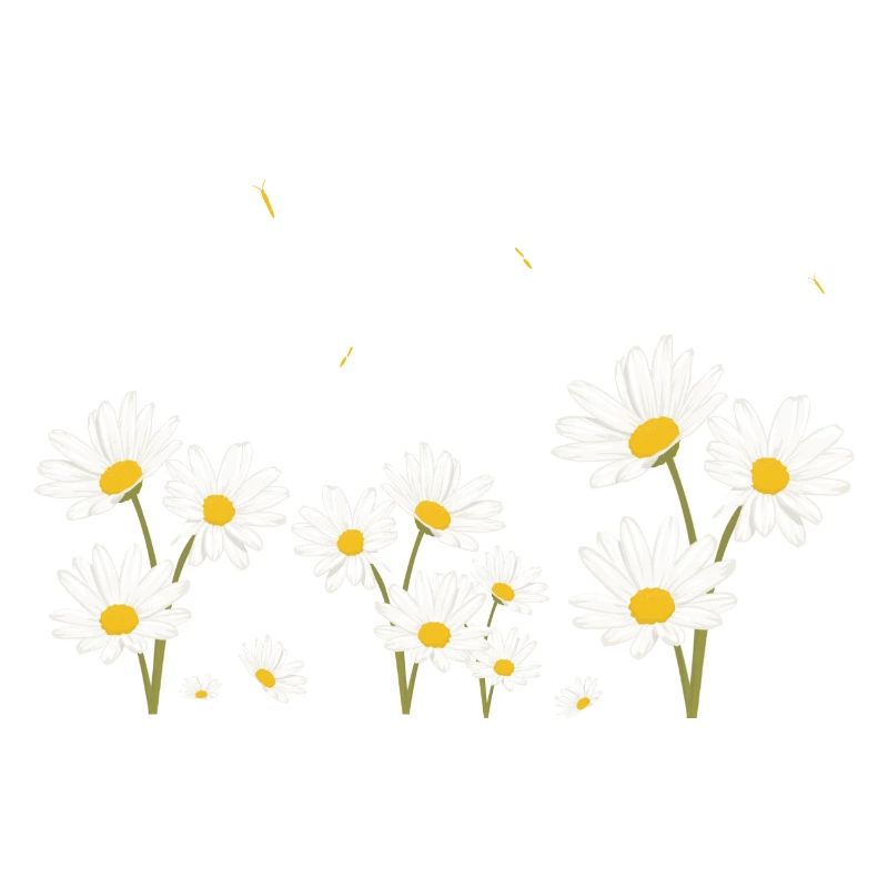 Blumen, Gänseblümchen und Schmetterlinge
