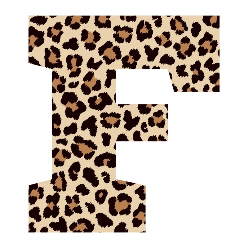 Letter F Leopard Pattern - Birthday Gift Idea