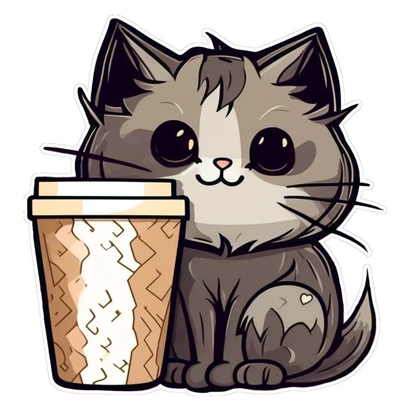 Chat de café mignon