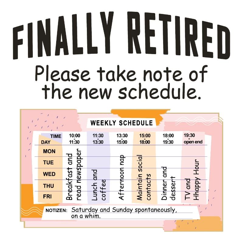 Retired Schedule Daily Routine