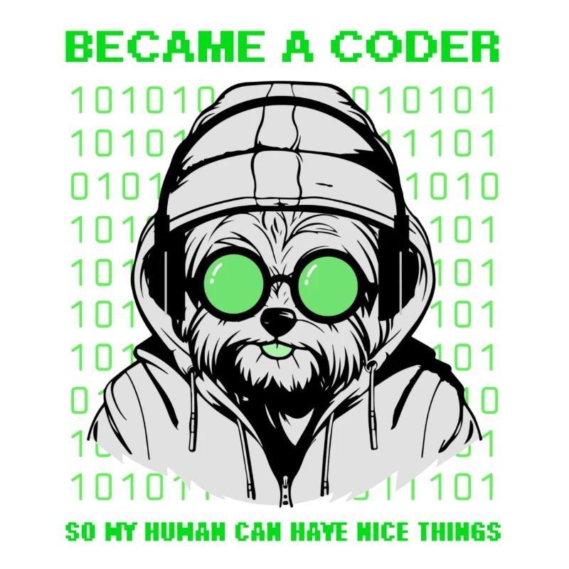 Became a Coder – Hacker Dog Binary Look