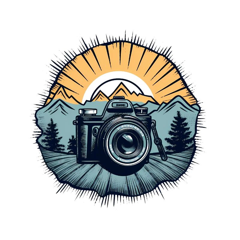 Cool retro camera logo