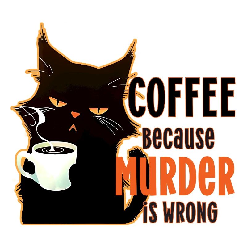 Coffee because murder is wrong cat Katze Kaffee