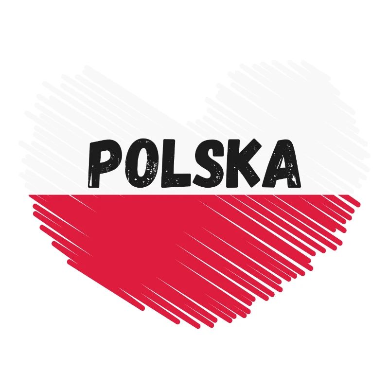 Pologne Drapeau en forme de cœur