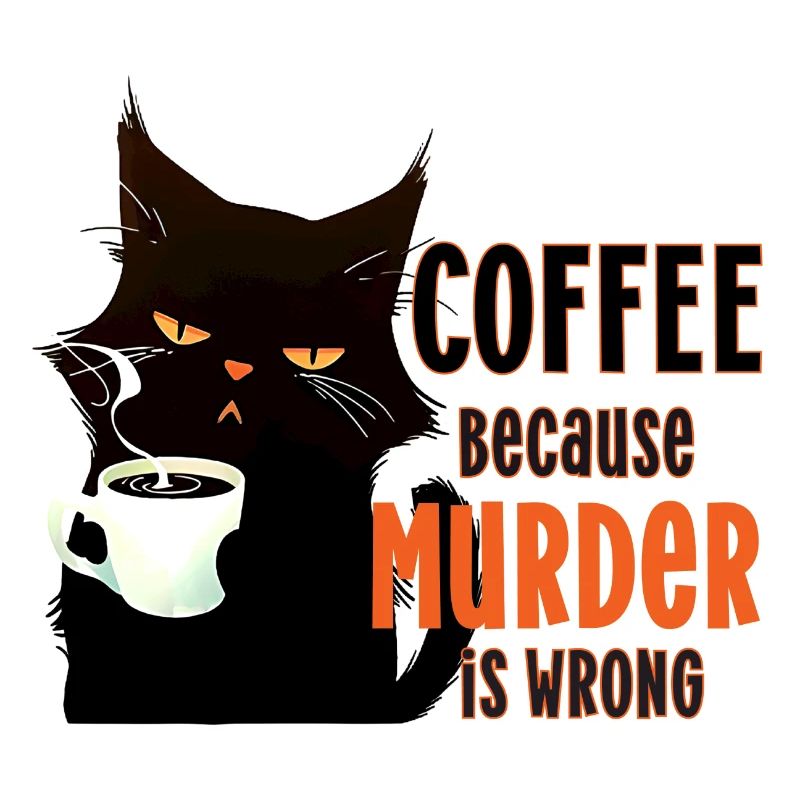 Coffee because murder is wrong cat Katze Kaffee
