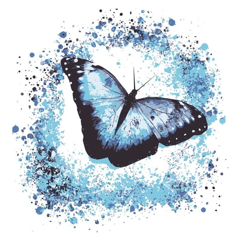 papillon ,bleu ,graffiti,turquoise,peinture