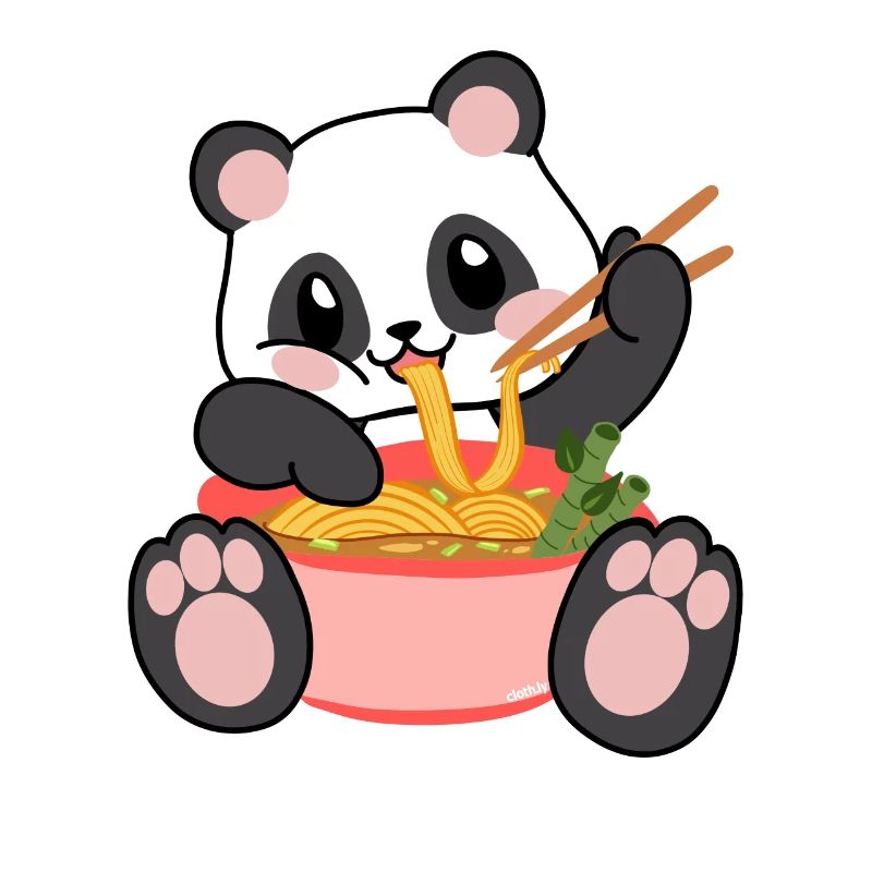 Noodle soup Panda eats ramen