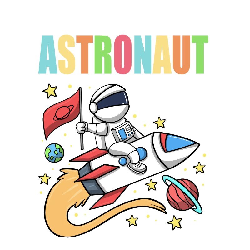 Space Birthday 9 Astronaut Planets Rocket Ship