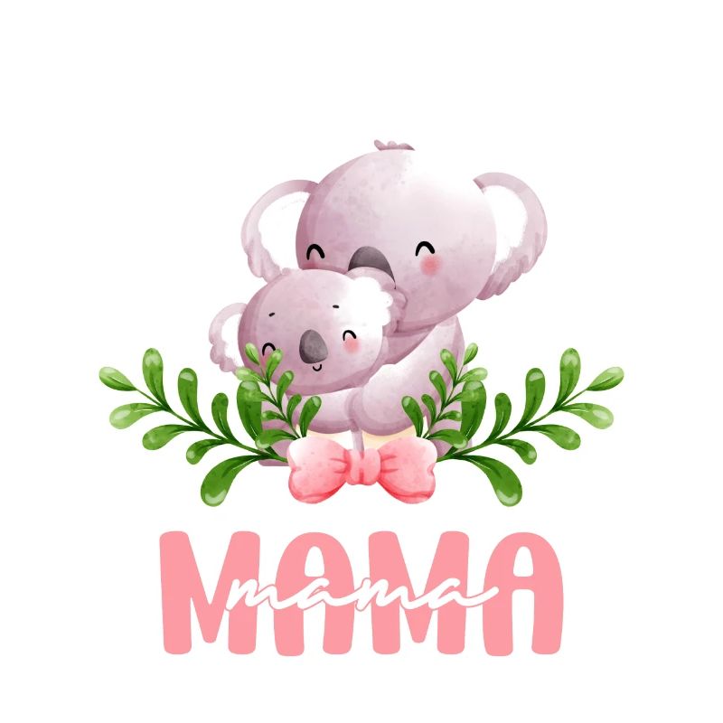 Mama Koala Mutter Kind Blumen Mutterliebe