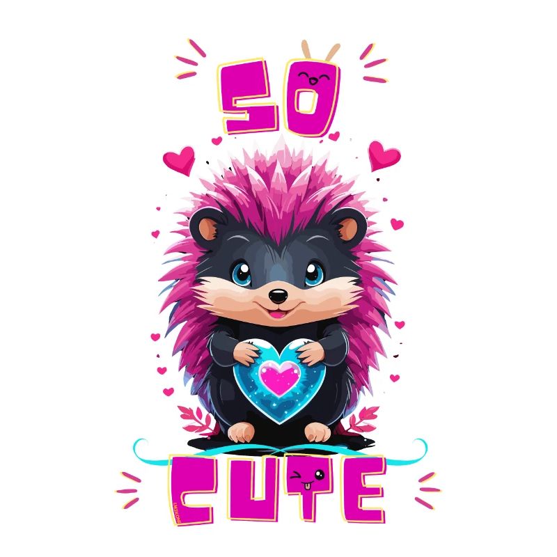 Hérisson cœur bleu - So cute